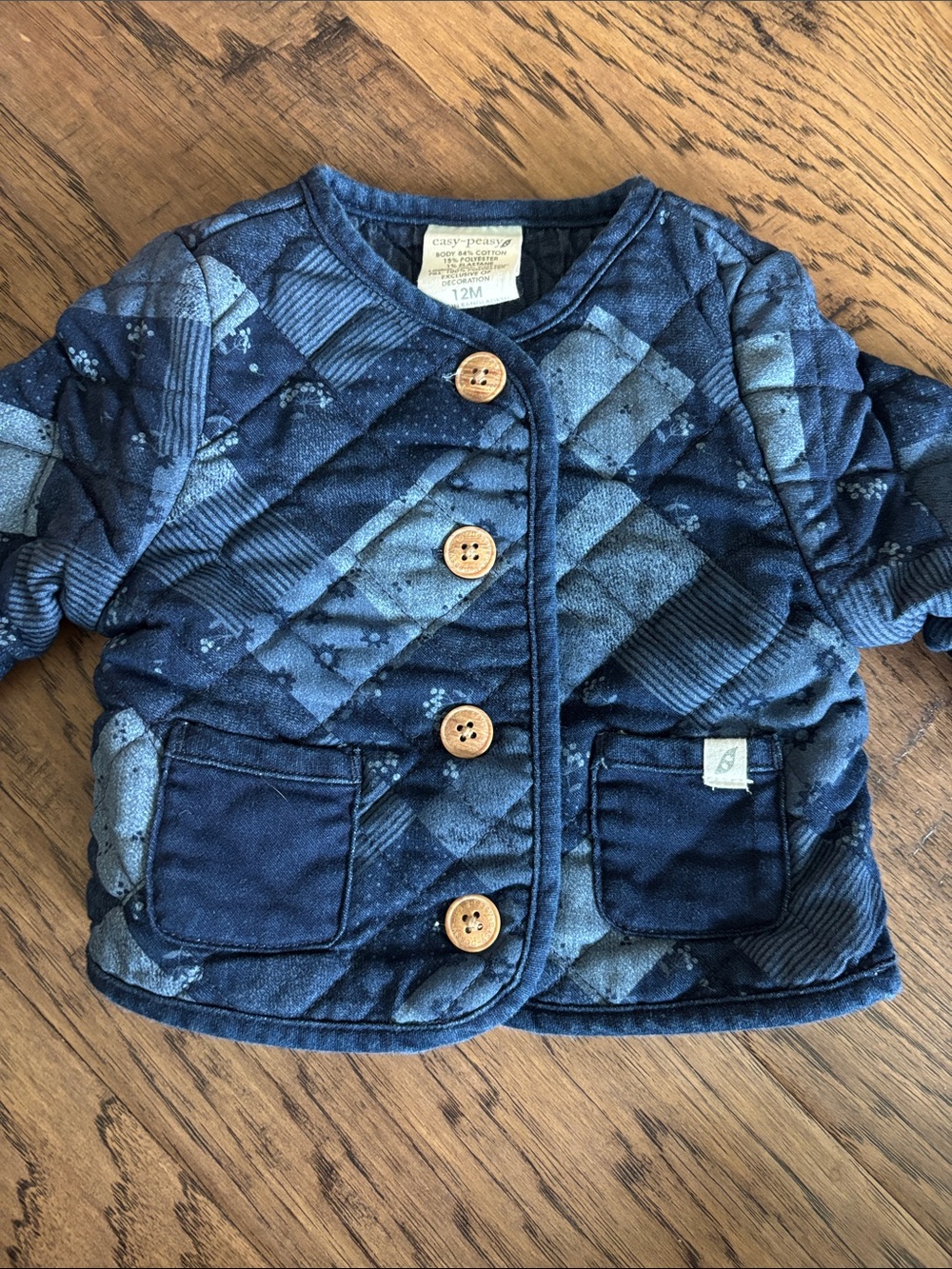 Quilted Navy Blue Baby Jacket - 12M